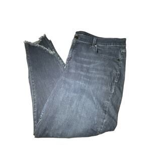 Lane Bryant Women's Plus Size 20R Skinny Jeans Blue Denim Dark Wash Fringe